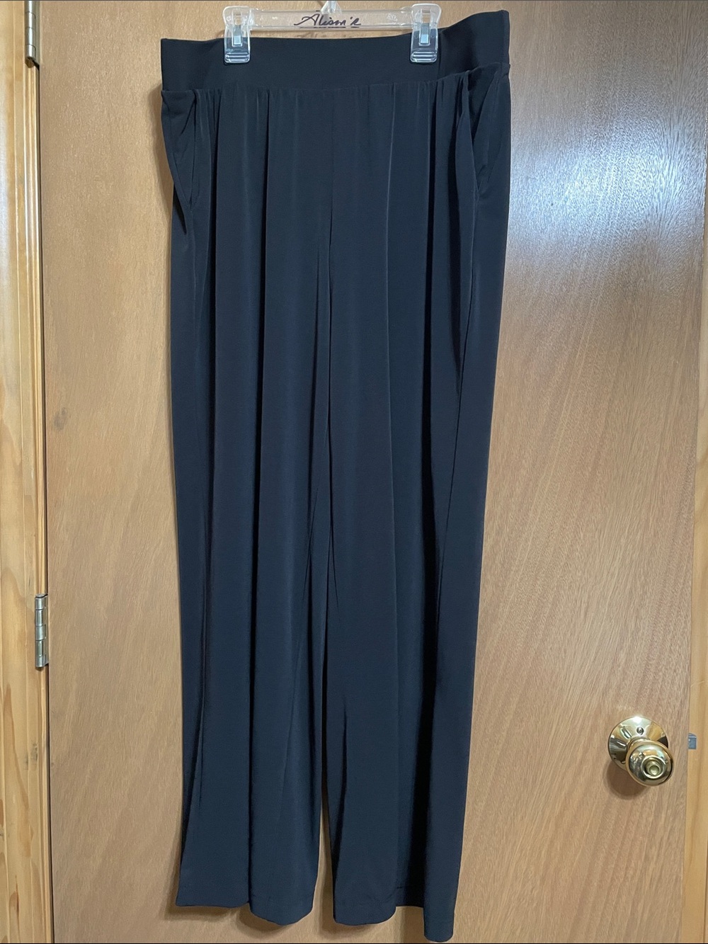 Lane Bryant Black Wide-Leg Pull-On Pants